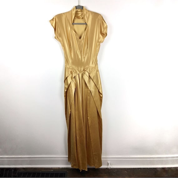 Vintage gold cocktail dress Small