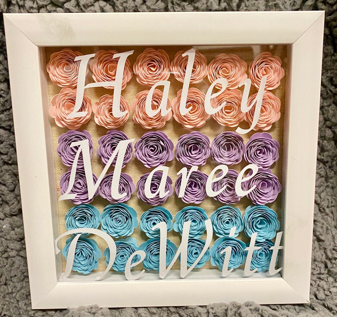 Rolled Flower Shadow Box Etsy