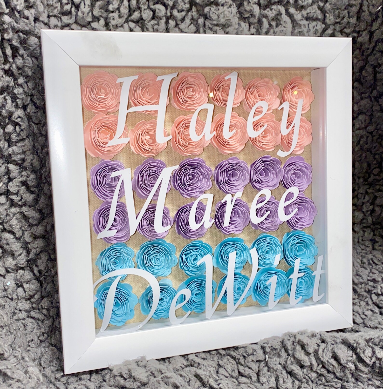 Rolled Flower Shadow Box Etsy