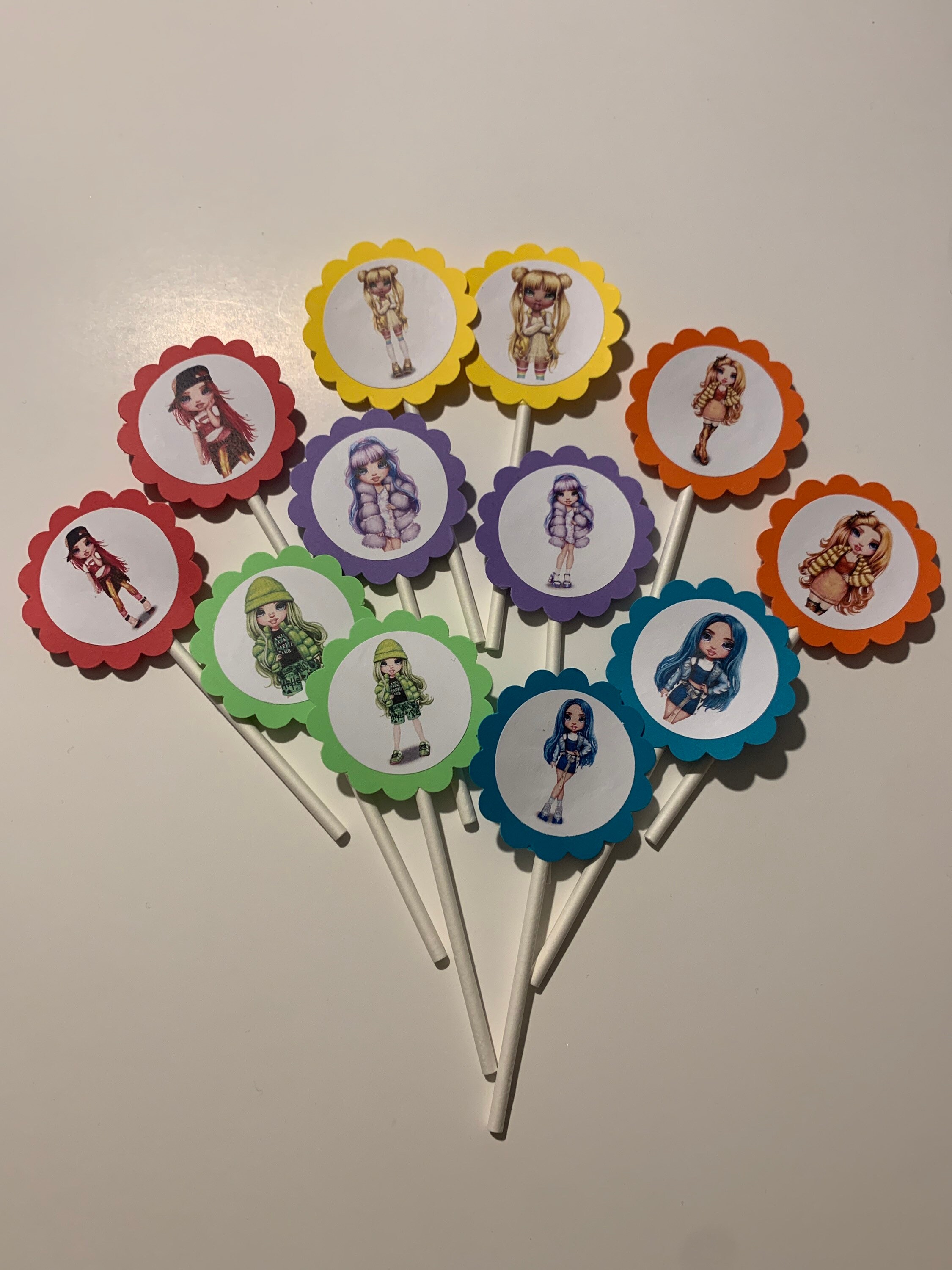 Rainbow High Cupcake Toppers Rainbow High Dolls Cupcake Etsy