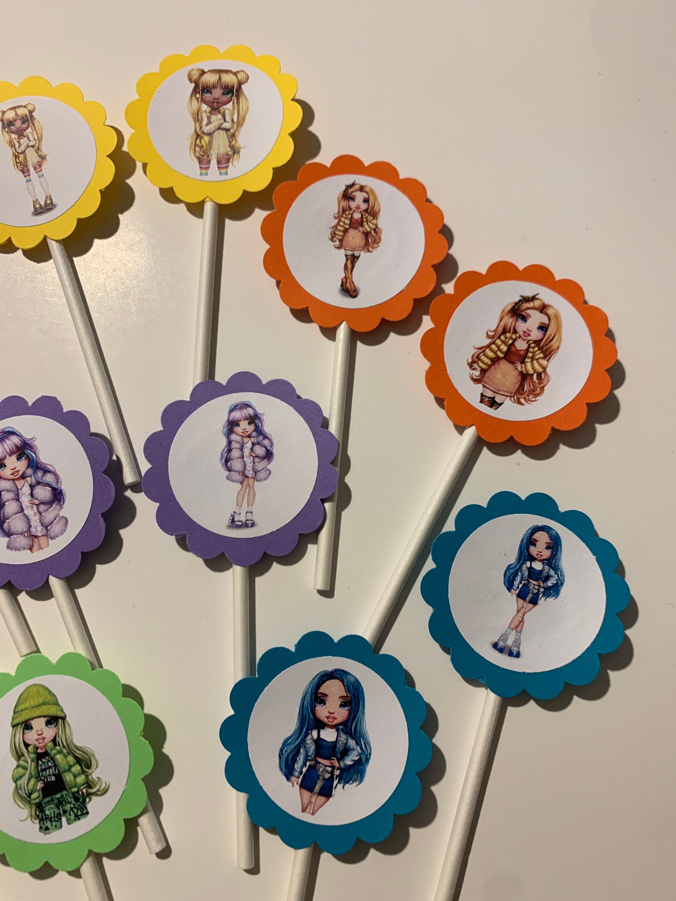 Rainbow High Cupcake Toppers Rainbow High Dolls Cupcake Etsy