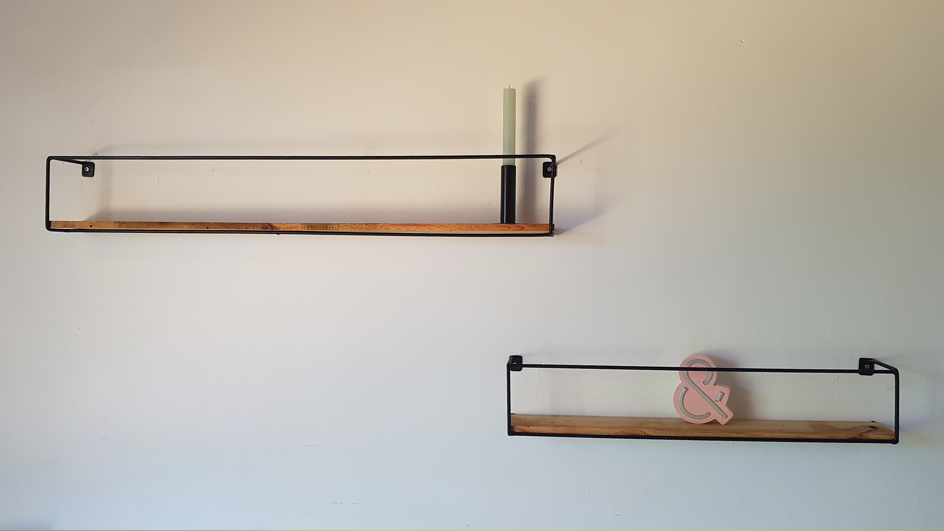 Set of 2 Industrial Metal Box Shelves Square Metal Wall Etsy UK