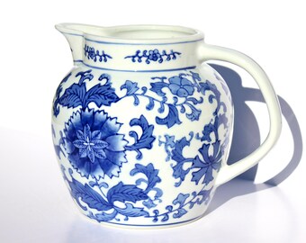 Blue Ceramic Pitcher - Etsy