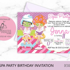 Spa Party Invitation | Personalized Digital Printable File | Spa Birthday Party | Spa Party | Girl Spa Party, Spa Birthday