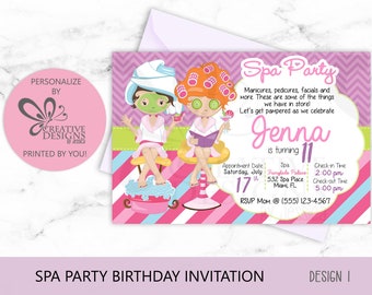 Spa Party Invitation | Personalized Digital Printable File | Spa Birthday Party | Spa Party | Girl Spa Party, Spa Birthday