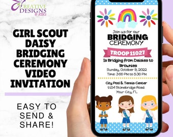 Girl Scout Bridging Ceremony Invitation - Girl Scout Invitation - Personalized-Digital File