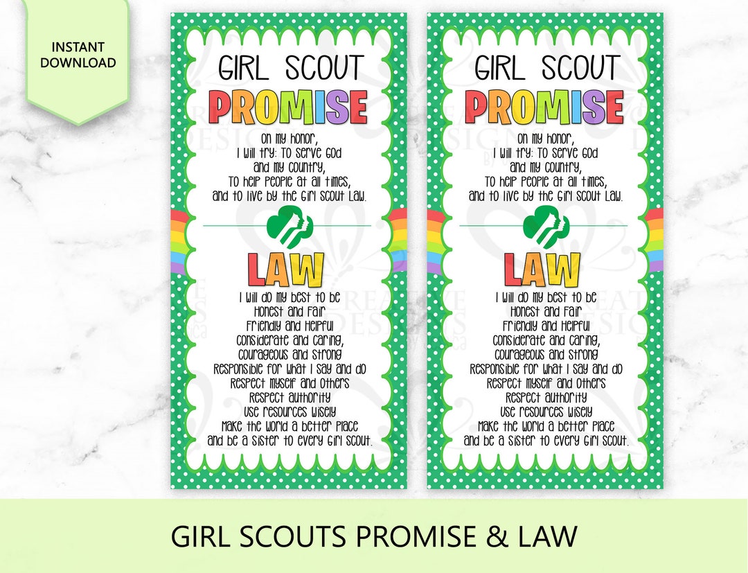 Girl Scout Promise And Law Printable Pdf Free Girl Scout Promise And Law Printable Pdf Free