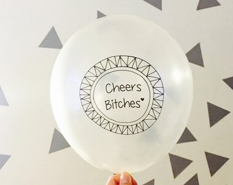 Cheers Bitches Bachelorette Party Balloons/ Cheers Bitches Party Balloons/ Bachelorette Decors/ Clear Balloons/ Bridal Shower Ideas