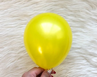 Pearl Yellow 5 inch Latex Balloons/ Mini Balloons/ Small Latex Balloons/ Pastel Balloons/ Bachelorette Party Decors/ Birthday Balloons