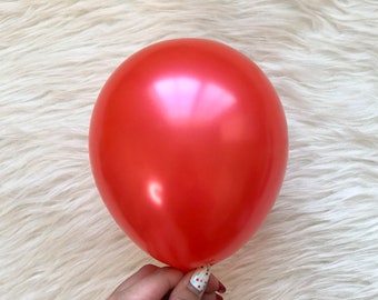 Pearl Red 5 inch Latex Balloons/ Mini Balloons/ Small Latex Balloons/ Pastel Balloons/ Bachelorette Party Decors/ Birthday Balloons