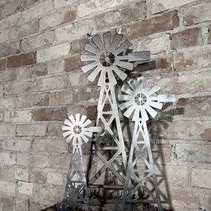 Farmhouse Metal Windmill Stand Metal Farm Art Metal Farmhouse Decor