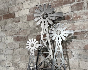 Farmhouse Metal Windmill Stand Metal Farm Art Metal Farmhouse Decor