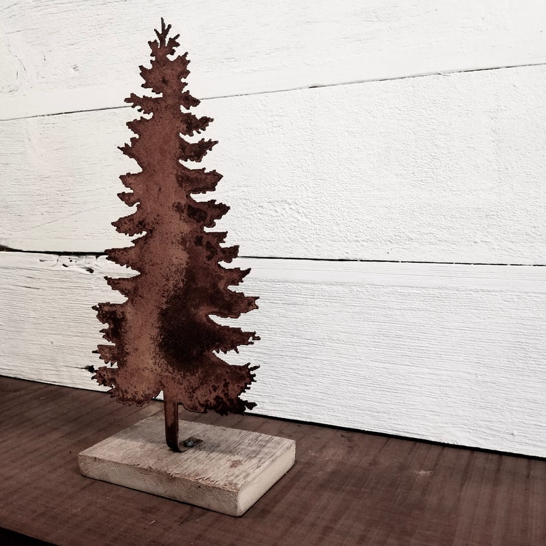 Rusty Metal Evergreen Tree Stand Available in Multiple Sizes Etsy