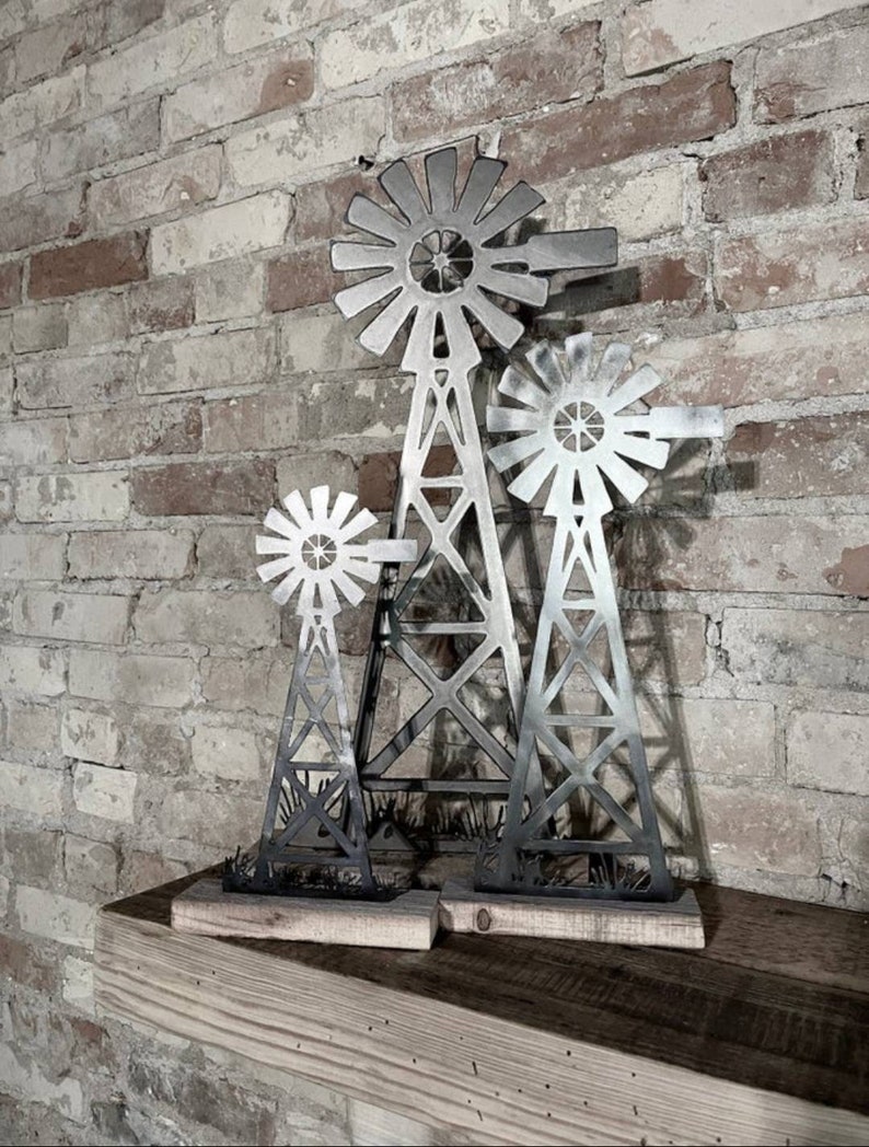 Farmhouse Metal Windmill Stand Metal Farm Art Metal Farmhouse Etsy
