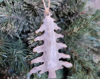 Christmas Tree Ornament 6" inch Corrugated Tin dull on 1 side Rusty on the other Metal Farmhouse Decor Rustic decor