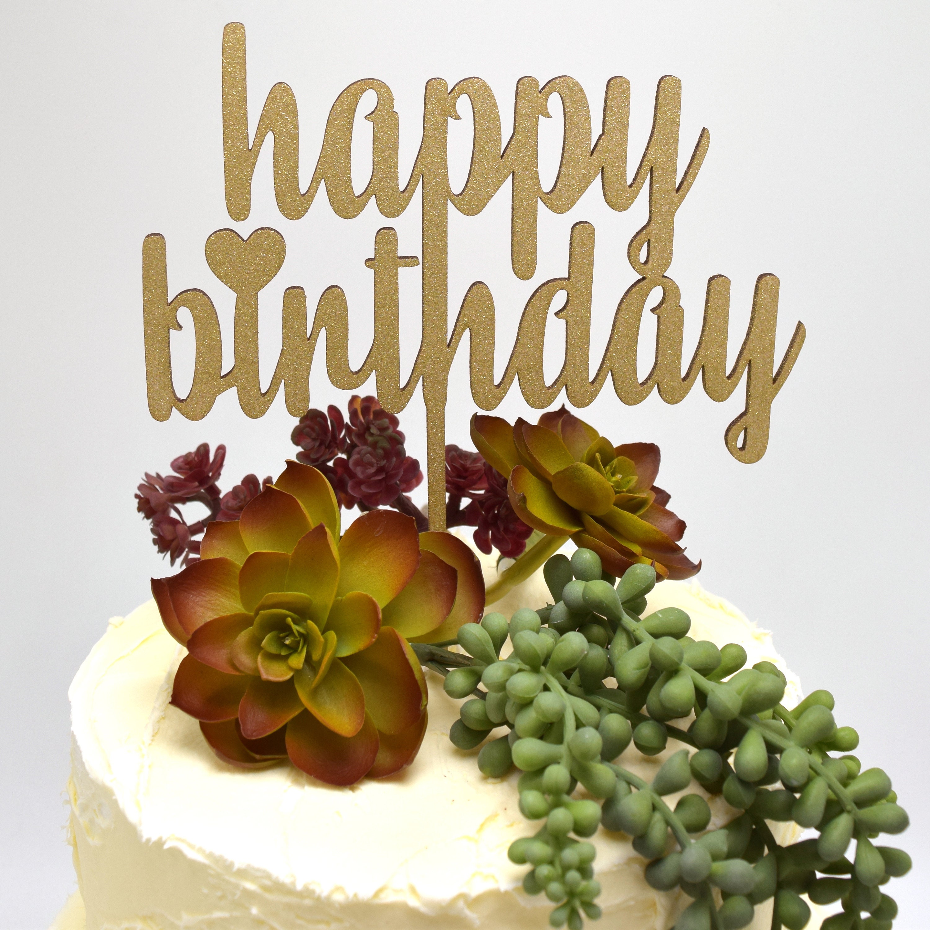 Happy Birthday Cake Topper Birthday Party Decor Rustic Birthday