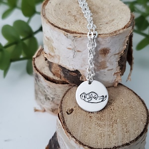 Otter handstamped necklace