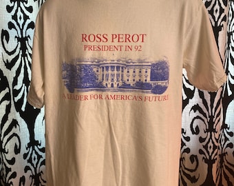 Camiseta gráfica vintage auténtica de 1992 Ross Perot XL