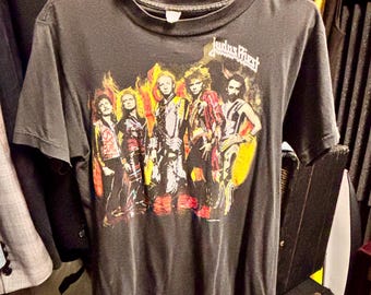 Camiseta vintage de la gira de Judas Priest de 1986, talla mediana