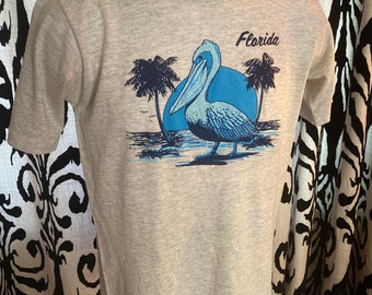 Camiseta Vintage de la década de 1990 Florida Pelican Soft Medium / Small