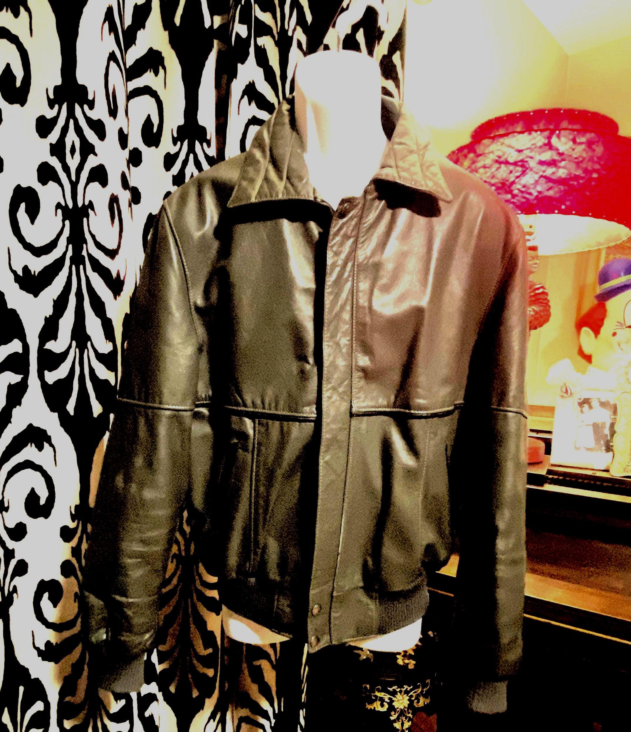 the leather shop カーコート　レザージャケット　sears 36 The Leather Shop Sears Jacket Motorcycle - Etsy