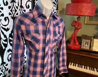 Vintage Kings Road Camisa Occidental Púrpura Pequeña