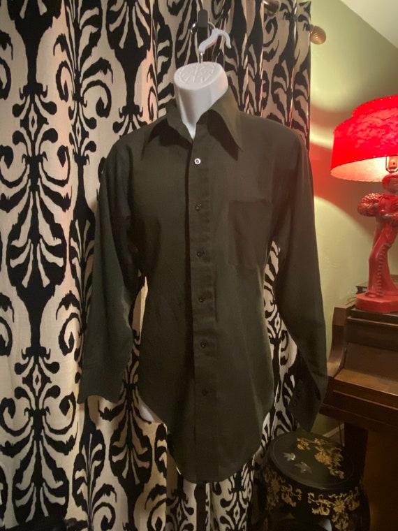 Vintage Black Van Heusen Dress Shirt Medium