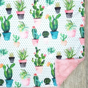 Succulent Blanket-Succulent decor-Succulent Nursery-Succulents-Mint Blanket-Baby Shower Gift-