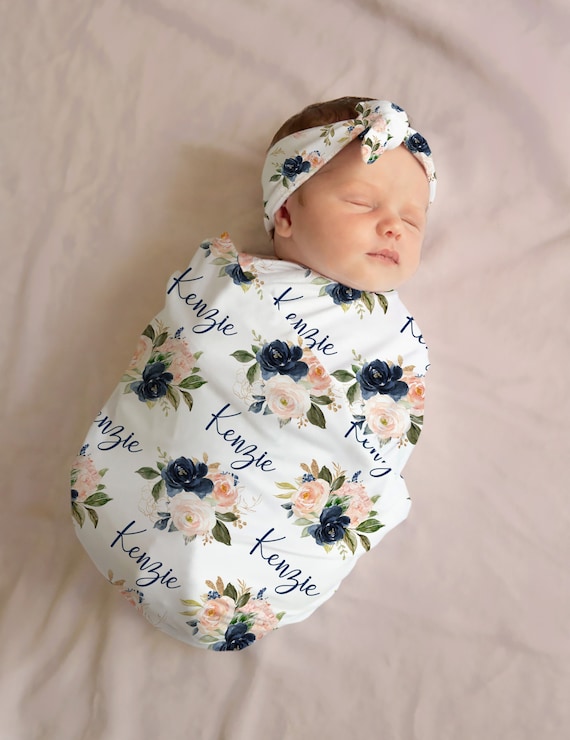 Blush and blue swaddle hotsell