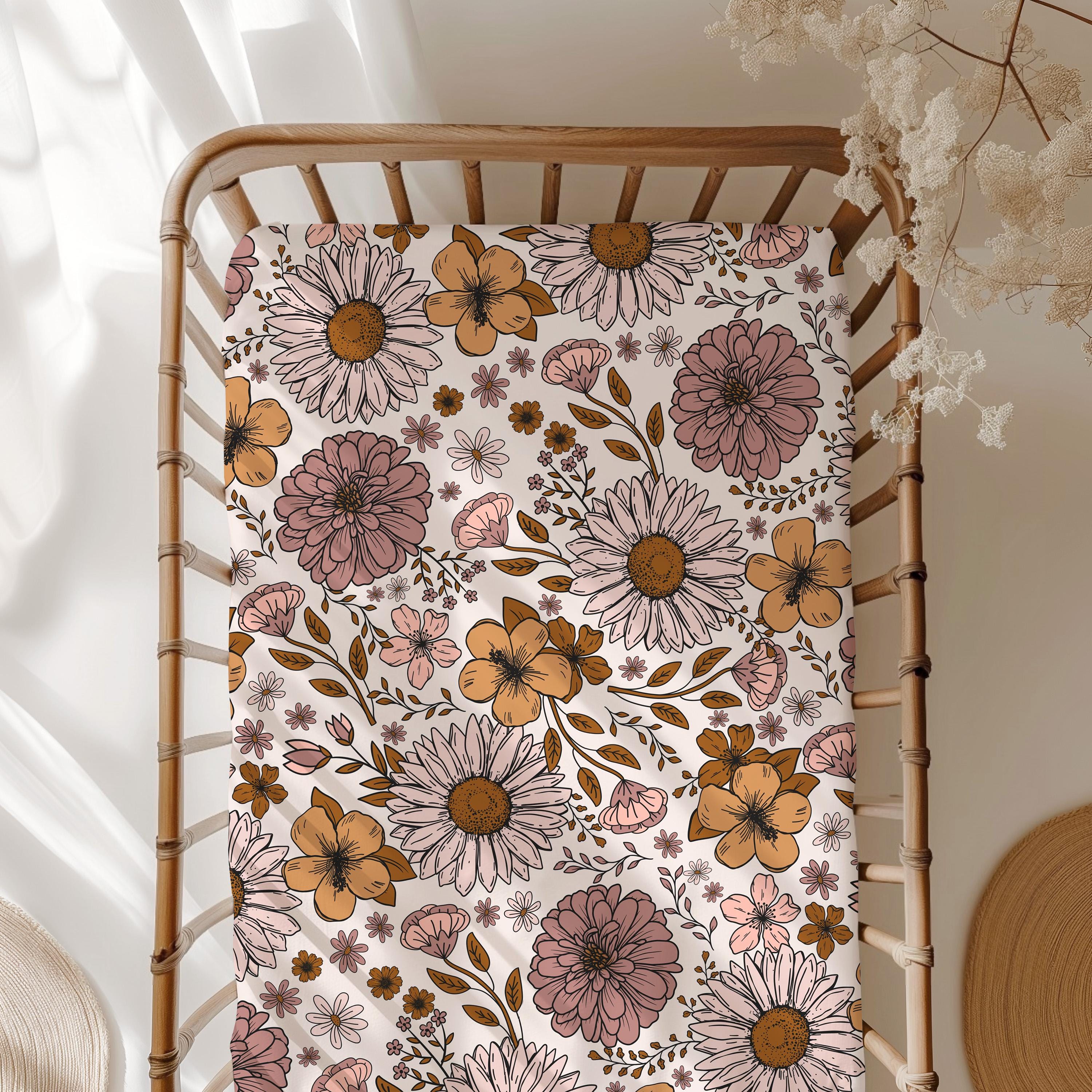 Personalzed Crb Sheet - Floral Theme Crb Sheet - Personalzed Baby