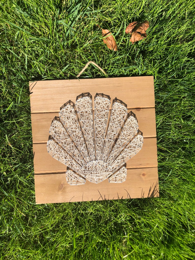 Sea shell string art custom shore beach love home decor etsy