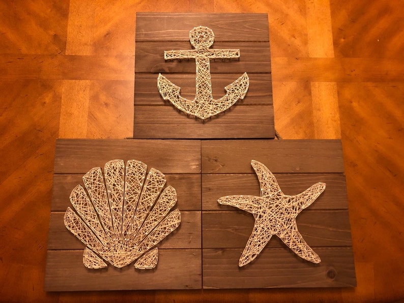 String Art Collection Shore Themed Beach String Art Home Etsy