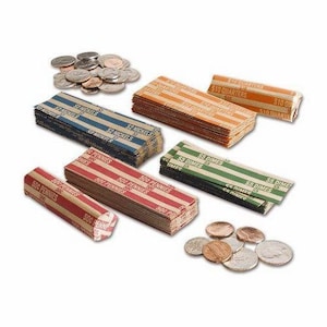 Bundles of 100 Coin Wrappers  -   25 of each  - or -  ANY combination adding up to 100 !