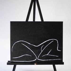 Silhouette black and white acrylic painting