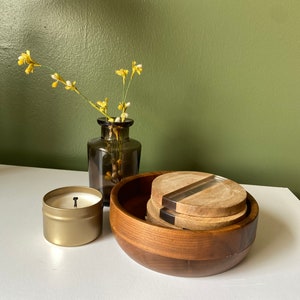 Decorative solid walnut bowl