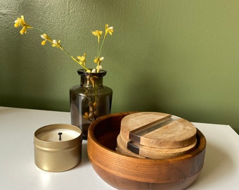 Decorative solid walnut bowl