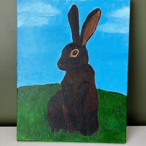 Conejito marrón - Arte acrílico original