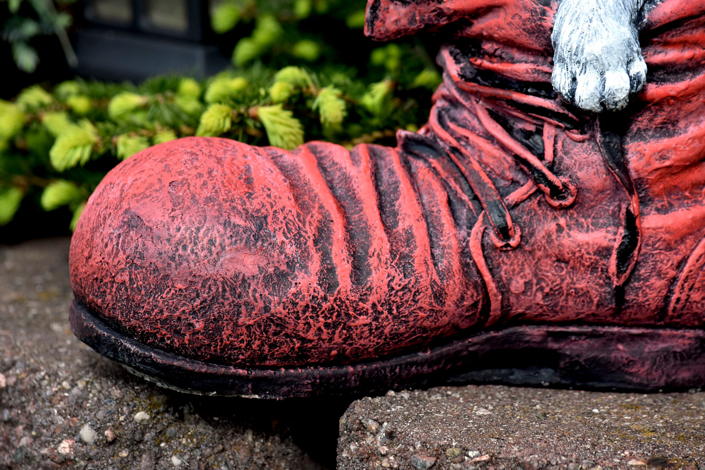 Dog in a Red Boot Concrete Garden Statue Sleeping Puppy 100 Etsy España