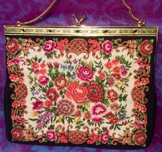 Dramatic Carpet Bag Fabric Purse