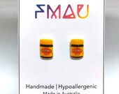 Vegemite handgemaakte Hypoallergene Oorbellen mini voedsel Australische sieraden sieraden cadeau idee meisje schattig leuk gratis internationale verzending