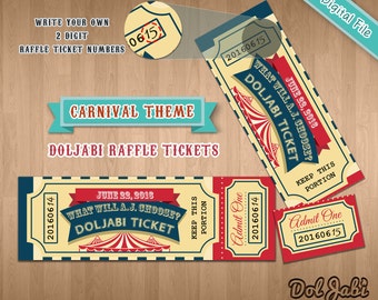 Custom Doljabi Raffle Tickets - Carnival Theme - Korean First Birthday [DIGITAL FILE]