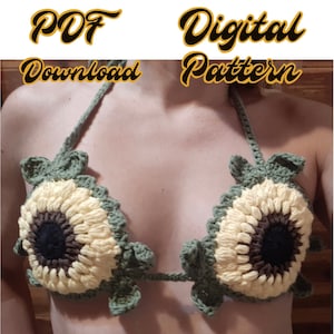 Sunflower Crochet bralette top Pattern PDF image 1