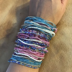 New Colors * Beaded stretch bracelet set of 10