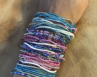 New Colors * Beaded stretch bracelet set of 10