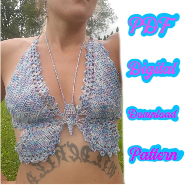 Top dos nu au crochet papillon Patron PDF