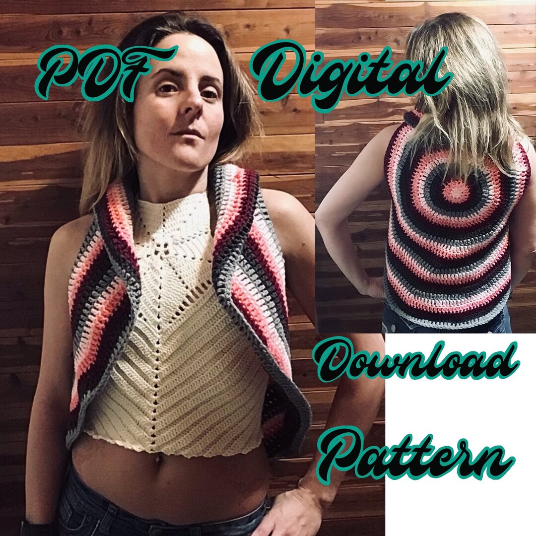 Circle Crochet Vest Pattern PDF Etsy