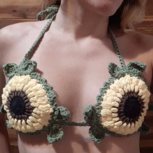 Sunflower Crochet bralette top Pattern PDF image 6