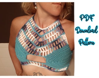 Netting Crochet halter top Pattern PDF