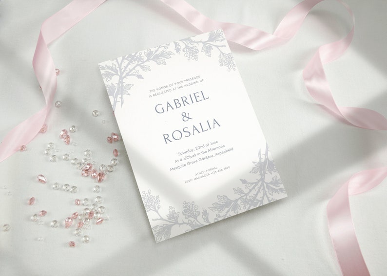 Printable Customizable Wedding Invitation suite digital download