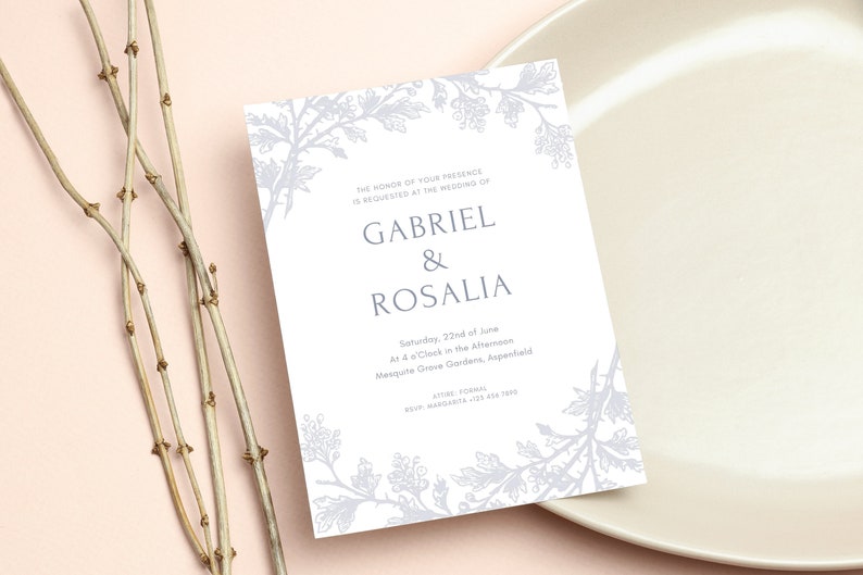 Printable Customizable Wedding Invitation suite digital download